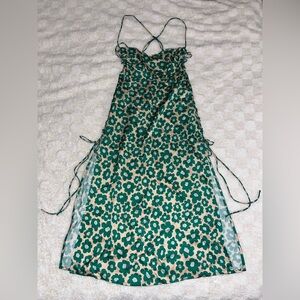 For Love & Lemons Green Floral Lincoln Midi Dress • Small